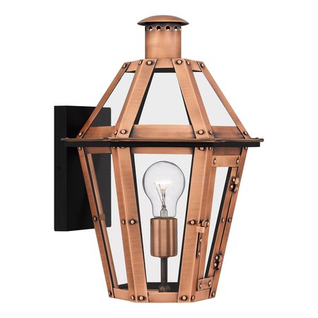 QUOIZEL Burdett 1-Light Aged Copper Outdoor Wall Lantern BURD8411AC